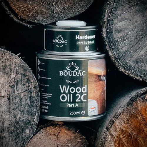 Wood Oil 2C Hardwax Oil, Seal Once, Interior Wood Stain and Finish, Voc Free, Linseed Based, for All Interior Wood Projects, Furniture and Flooring, 300ml, Clear - color: Clear, size: 300ml