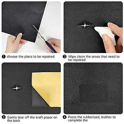 Leather Repair Patch Kit Black 4 x 60 inch Leather Repair Tape Self Adhesive Patch for Furniture, Couch, Sofa, Car Seats Computer Chair First Aid Vinyl Repair Kit - color: Black, size: 4*60 inch