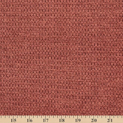 Textured Chenille Jacquard Upholstery Heavy Duty Polyester 58" Fabric by The Yard (Brick, 1 Yard) - color: Brick, size: 1 Yard