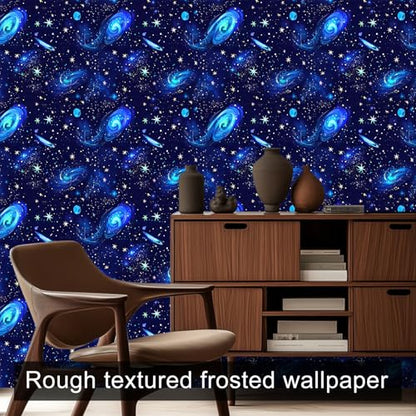 HOMETITUTE Star Galaxy Peel and Stick Wallpaper 118.1x17.7 Inch Vinyl - color: Space Galaxy