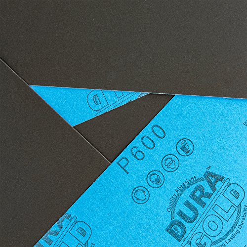 Dura-Gold 5-1/2" x 9" Wet or Dry Sandpaper Sheets, 600 Grit, Box of 25 - size: 600-Grit
