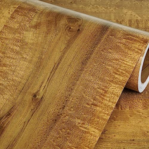 Livelynine Burl Wood Contact Paper Peel and Stick Countertops Waterproof Gold Wood Grain Contact Paper for Cabinets Desk Counters 15.8X78.8 Kitchen Cabinet Wallpaper Self Adhesive Vinyl Wrap - color: Burl Wood, size: 15.8" x 78.8"
