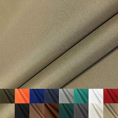 Waterproof Canvas Fabric by The Yard 600D Upholstery Outdoor Fabric 58”W - color: Khaki, size: 15 Yards 58" x 540"