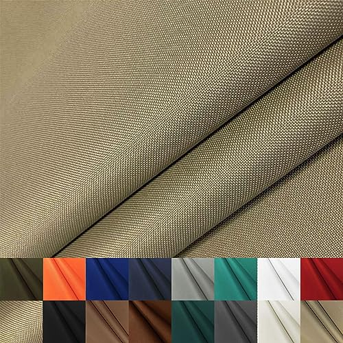 Waterproof Canvas Fabric by The Yard 600D Upholstery Outdoor Fabric 58”W - color: Khaki, size: 15 Yards 58" x 540"