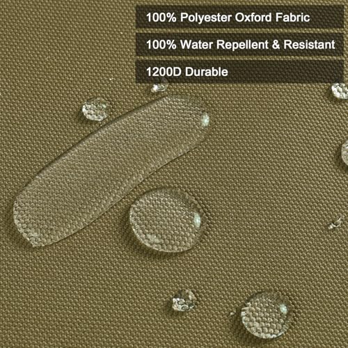 Waterproof Canvas Fabric by The Yard 1200D Upholstery Fabric 58x180in Khaki - color: Khaki, size: Pre Cut 5 Yard