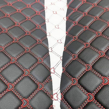 Quilted Foam Vinyl Fabric Heart Pattern with 0.23" Sponge Backing Faux Leather Fabric for Car Headliner, Furniture Upholstery, Headboards,Diamond 2" x 3" (Heart) - color: Heart