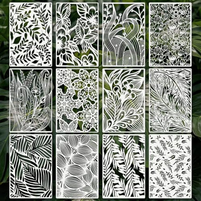 Texture Stencils for Crafts Reusable 12Pcs Stencils(12X8 Inch) - color: Texture 29