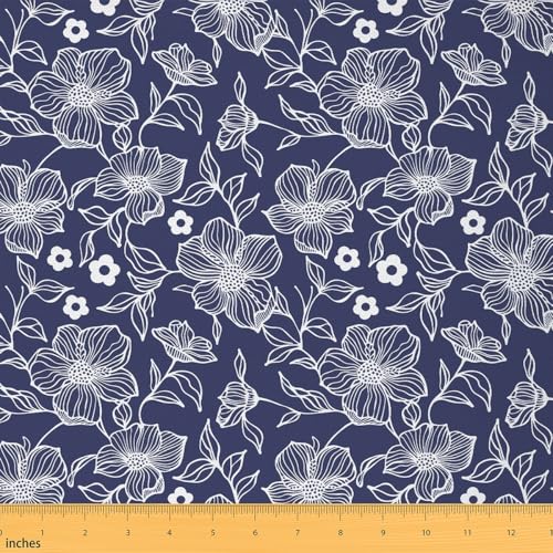 Feelyou Flower Vintage Fabric By The Yard Decorative Soft - color: Multi 05, size: 1 Yard