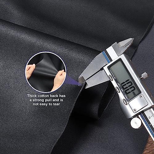 PATIKIL PU Faux Leather Fabric Nappa Grain 2 Yards Length 72"x54"x0.04" Soft Synthetic Leather Material Sheets 1.2mm Thick for Bags DIY Crafts, Black - color: Black, size: 54"x72"x0.04"