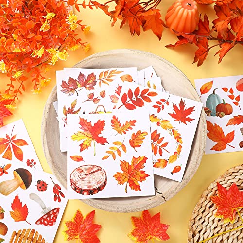 SATINIOR 16 Sheet Fall Autumn Rub on Transfer Sticker for Craft - style: Maple Leaf