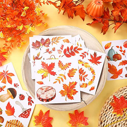 SATINIOR 16 Sheet Fall Autumn Rub on Transfer Sticker for Craft - style: Maple Leaf