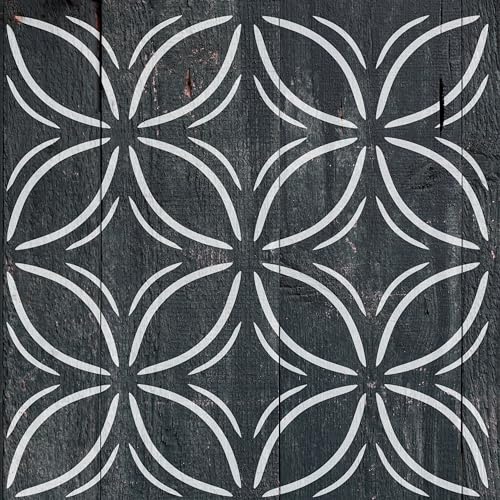 2 Pcs 12" x 12" Tile Stencil Painting Stencil for Walls and Floors - Reusable - Stencils for Painting - Stencil for Home Decor (Leaf Lattice) - style: Leaf Lattice