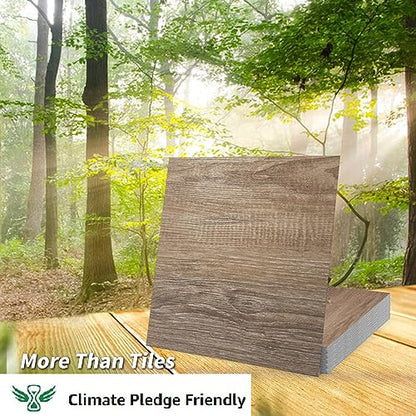 Art3d 30-Pack Peel and Stick Vinyl Floor Planks, 12" x 12", Light Brown Ash - color: Light Brown