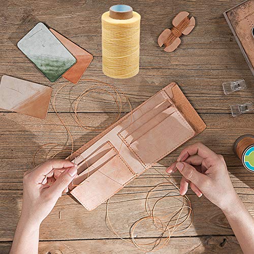 284Yards Leather Sewing Thread Waxed, Waxed Polyester Cord, Wax String - color: Apricot
