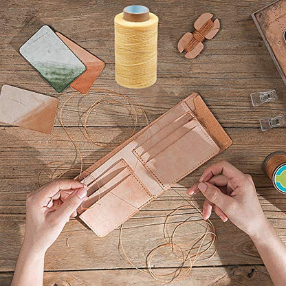 284Yards Leather Sewing Thread Waxed, Waxed Polyester Cord, Wax String - color: Apricot