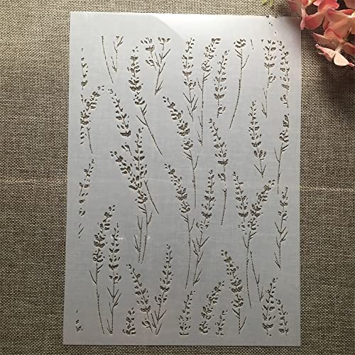 TIAMECH A4 Reusable Thin Grass Leaves Stencil for Painting - style: Thin Grass