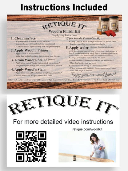 Retique It Wood Finished Kit - Go Beyond Faux Wood with Wood'n Stain (1. Mantel, 50 Dark Pecan) - color: 50 Pecan, style: 1. Mantel