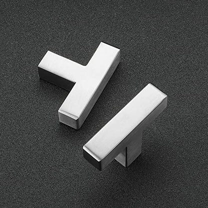 Ravinte Brushed Nickel Square Cabinet Handles & Pulls 2 Inch Length 10 Pack - size: single hole