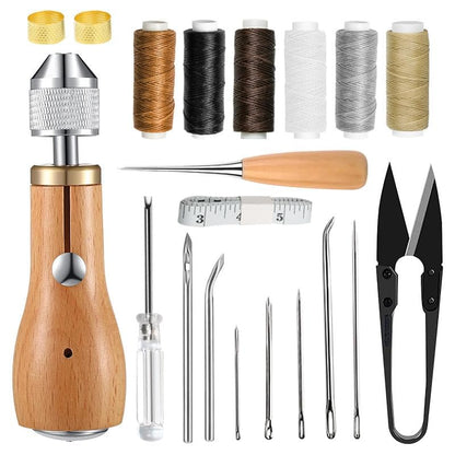 Sewing Awl Kit, Stitching Leather Sewing Thread, Waxed Thread Kit - color: 1