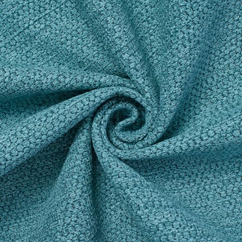 Textured Chenille Jacquard Upholstery Heavy Duty Polyester 58" Fabric By The Yard (Teal, 10 Yards) - color: Teal, size: 10 Yards