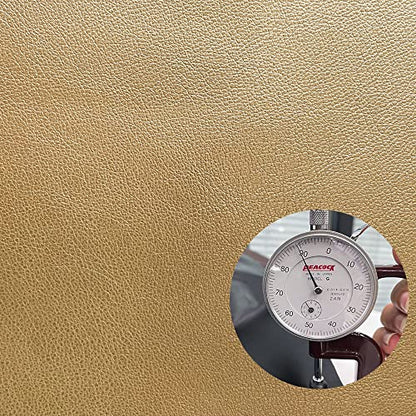 Faux Leather Fabric 1 Yard 54" x 36" Soft Solid Color Crafts Material 0.9mm Thick Perfect for Upholstery Covers, Bags, Leather Clothing and Accessories (Gold) - color: Gold