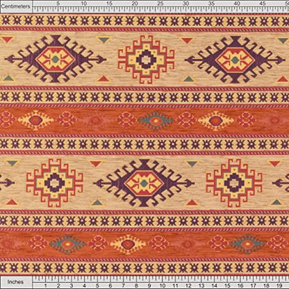 Kilim Pattern Upholstery Fabric Kilim Bohemian Boho Tapestry Tribal Southwestern Turkish Persian Moroccan Mexican Ethnic Fabric by The Yard Meter (5 Yards (55" x 180")) - size: 5 Yards (55" x 180")