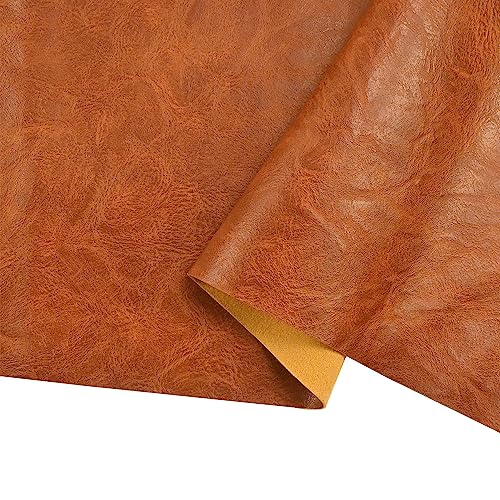 100x140cm Light Brown Soft Faux Leather Fabric, 1mm Thick PU Material - color: Light Brown, size: 39x54 inch