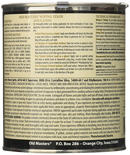 Old Masters, Rich Mahogany 15004 WIP Stain, 1 Quart - color: Rich Mahogany, size: 1 Quart