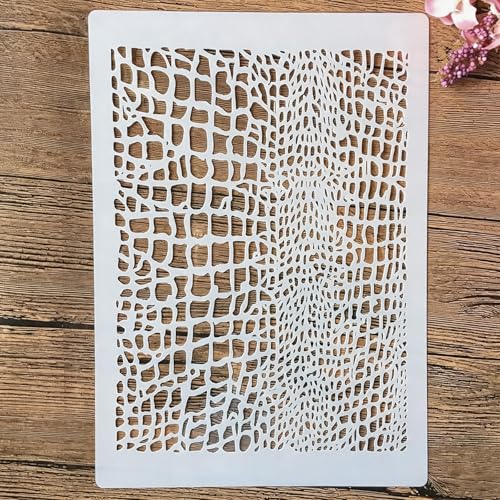 TIAMECH A4 Reusable Web Net Mesh Texture Stencil for Painting - style: Painting