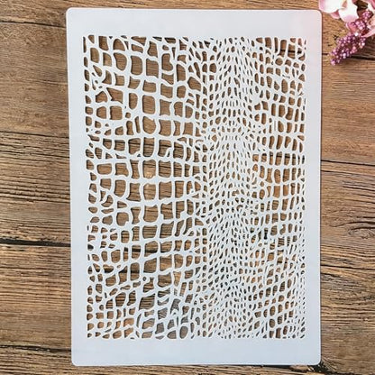 TIAMECH A4 Reusable Web Net Mesh Texture Stencil for Painting - style: Painting
