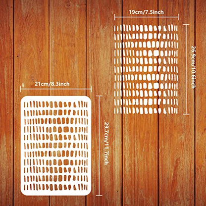 FINGERINSPIRE Geometric Spots Plastic Crocodile Skin Art Stencil Templates 11.7x8.3 Inch Irregular Square Shape for Wall, Tile, Furniture