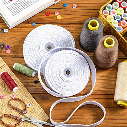 Willbond 2 Rolls/ 20 Yards Cotton Webbing 1 Inch, Pure White - color: Pure White