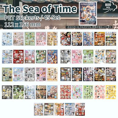 Japanese Comic Style Sticker Scrapbooking Supplies for Junk Journal, 45 Sheets Stickers TZ013001 - color: Comic Style