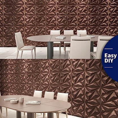 Art3dwallpanels 3D Wall Panels Diamond, PVC Antique Copper - color: Antique Copper