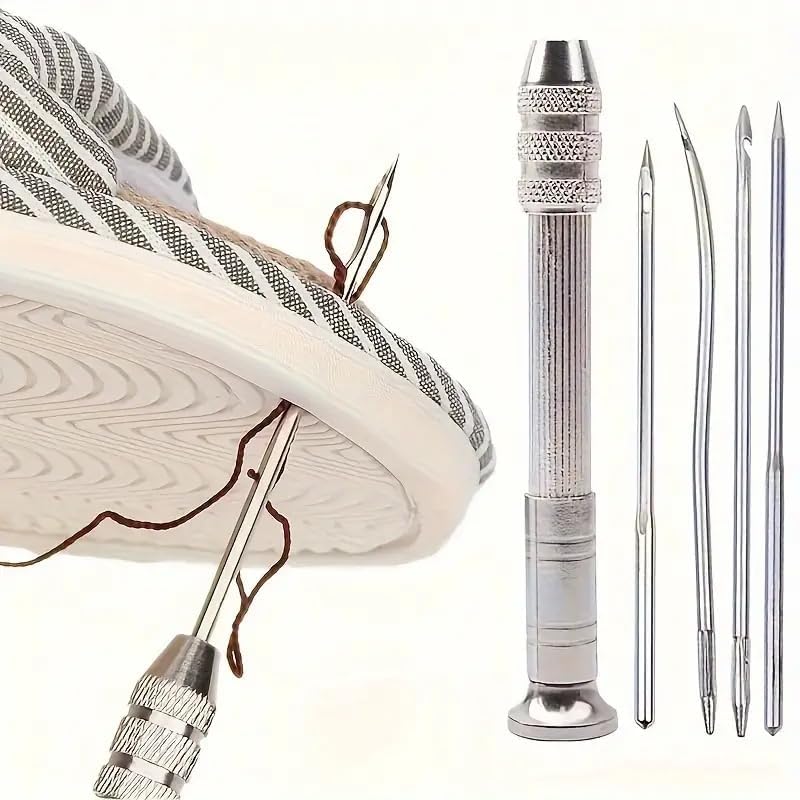 5pcs Sewing Tool kit, with Replaceable Heads - Multifunctional Shoe Repair and DIY Craft kit