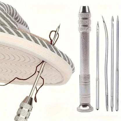 5pcs Sewing Tool kit, with Replaceable Heads - Multifunctional Shoe Repair and DIY Craft kit