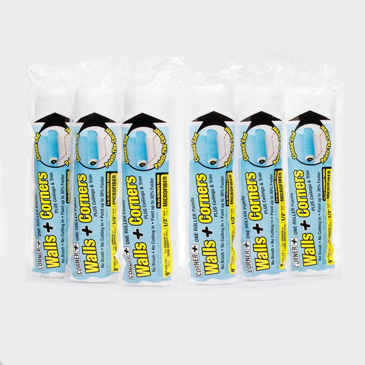 Paint Roller Cover, Microfiber, 9 x 1/2-In. Nap 6-Pack - size: 6 Pack