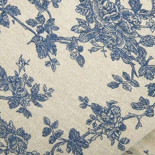 Linen Floral Fabric by The Yard- Precut 1 Yard 62 Inch Width - color: Vintage Floral, size: 1 Yard