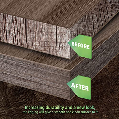 Walnut Edge Banding, 2 inch x 7ft Plywood Veneer Wood Edge Banding, Preglued Wood Tape Banding for Cabinet Repair - color: Walnut, size: 2"x 7ft