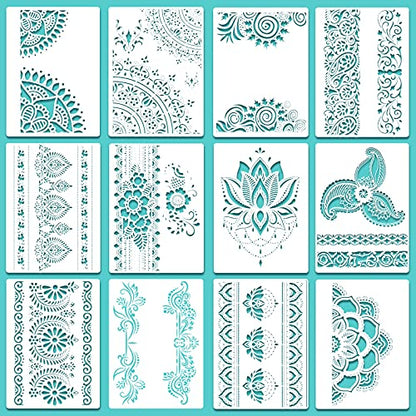 Outus 12 Pcs Mandala Stencils for Painting