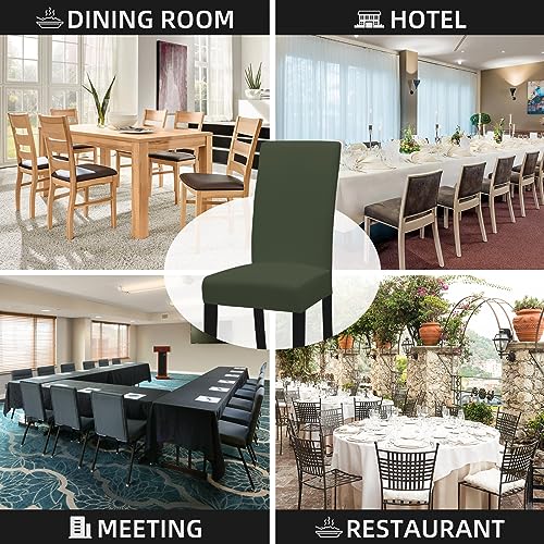 Easy-Going Dining Chair Covers Stretch Dining Room Chair Covers Set of 4, Parsons Chair Slipcovers for Dining Room, Ceremony, Banquet, Greyish Green - color: Greyish Green