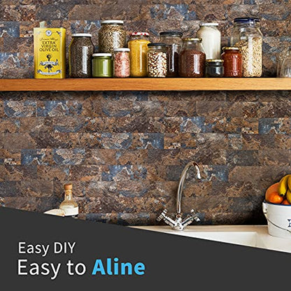 Art3d Peel and Stick Backsplash, Stick on Wall Tile, 10-Pack, Rust Slate - color: Rust-slate