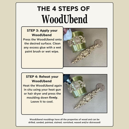 WoodUBend Pack of Two Abstract Flower & Shell Trims TR748.1-100x1.2cm - Heat Bendable & Flexible Wood Trims - DIY Craft, Furniture & Home Decor - Easy to Apply & Paint - Versatile & Reusable - size: TR748.1WUB
