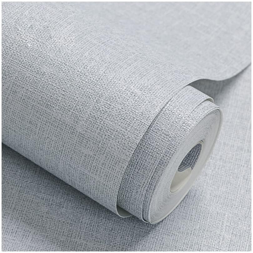 Gray Grasscloth Peel and Stick Wallpaper Self Adhesive 17.8"x118"