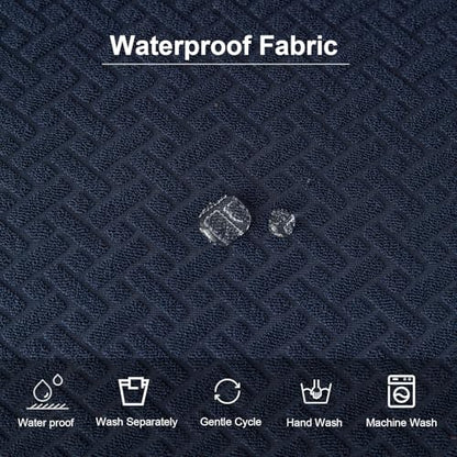 Genina Waterproof Seat Covers for Dining Room Chair Cover Set of 6 - color: Navy Blue, size: 15-19in Waterproof