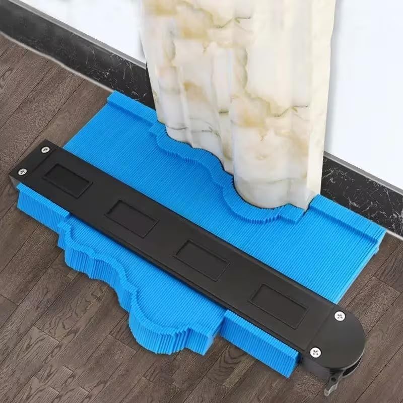1pc Contour Gauge Profile Tool 2.7cm/25.4cm 5ft/10ft Adjustable Template Maker Irregular Shape Duplicator Measuring Tool (Blue,10FT) - color: Blue, size: 10FT