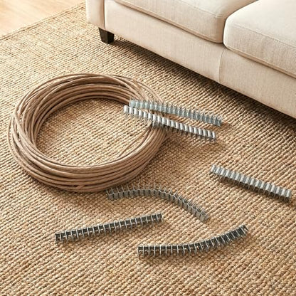 60 FT Upholstery Stay Wire Sofa Spring Repair Kit with 120 Clips