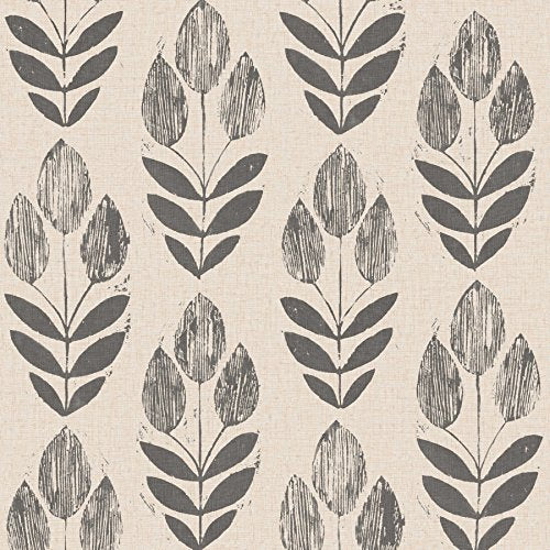 NuWallpaper Folk Tulip Peel and Stick Wallpaper, Neutral, Textured Removable Wallpaper, 20.5 in x 18 ft - color: Neutral