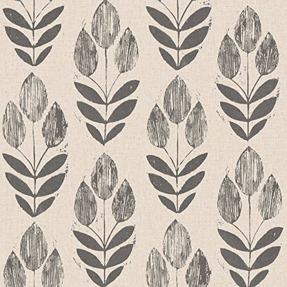 NuWallpaper Folk Tulip Peel and Stick Wallpaper, Neutral, Textured Removable Wallpaper, 20.5 in x 18 ft - color: Neutral
