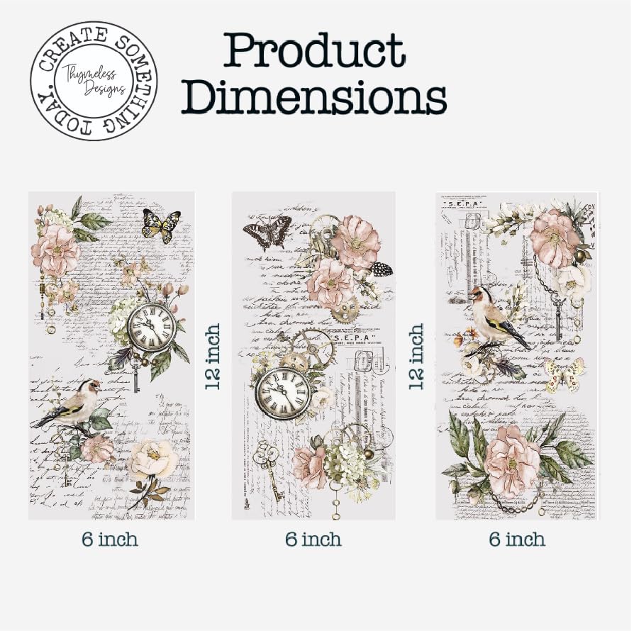 Rub on Transfers for Crafts and Furniture | 3 Design Sheets 6”x 12” | Home Decor | Decals | by Thymeless Designs (Memories of Paris) - style: Memories of Paris